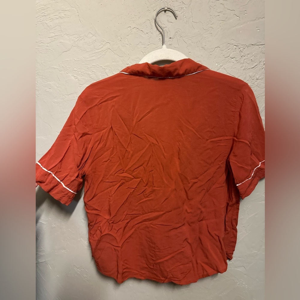 Forever 21 Orange Button Front Shirt - xsmall - Picture 4 of 4